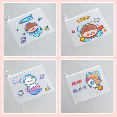 스페이스 반투명 비닐 파우치 pvc 펜케이스 필통 구디백 지퍼백 세면백