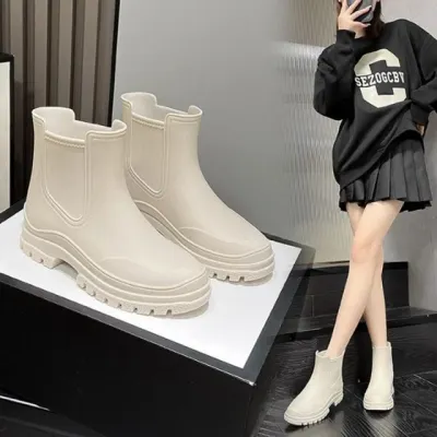 여성 데일리 패션 키높이 미들 가을 레인부츠 레인32 장화 남녀 부츠 레인부츠 레인부츠 여성장화 구두 카