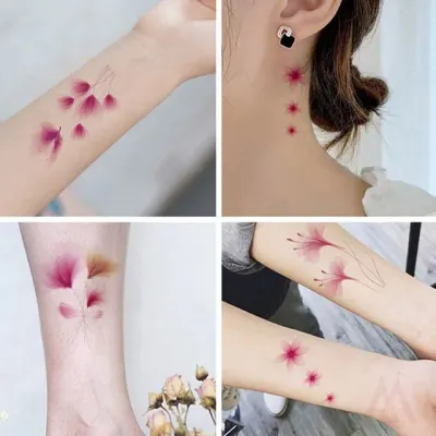 꽃무늬 레터링 타투 스티커 스티커문신 캐릭터타투스티커 헤나타투스티커