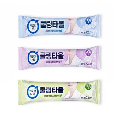-9도 깨끗한나라 쿨링타올 롤타입 개운하게 일회용 쿨타올 72cm 등산 낚시 골프 러닝 쿨다운 물티슈