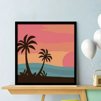 야자수 그림 유화 명화그리기 페인팅키트 풍경화액자 풍경액자 인테리어 액자 거실