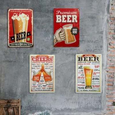 시원한 맥주 빈티지 철제 액자 포스터 인테리어 소품