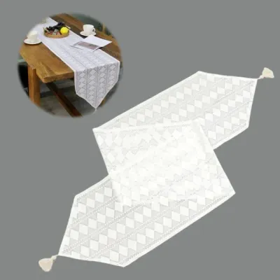 테이블 러너 200x35cm 장식 패턴 태슬 인테리어 식탁 린넨 레이스 논슬립
