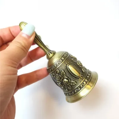 콜벨 앤틱 핸드벨 종 문양 황동 테이블종