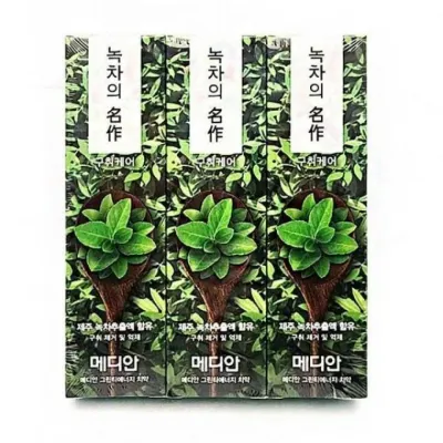 구치 제거 및 억제 산뜻한 그린 제주 녹차 치약 X3 개 생활 용품 잡화 욕실 잇몸