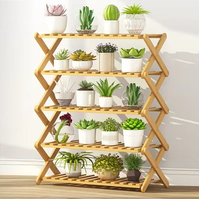 대나무 인테리어 화분진열대 ver12(70cm)(5단)