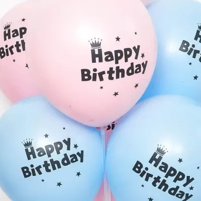 혜명몰 30cm인쇄풍선10개입(매트파스텔생일핑크앤블루) 생일파티꾸미기 생일소품 생일풍선 생일파티풍선 생