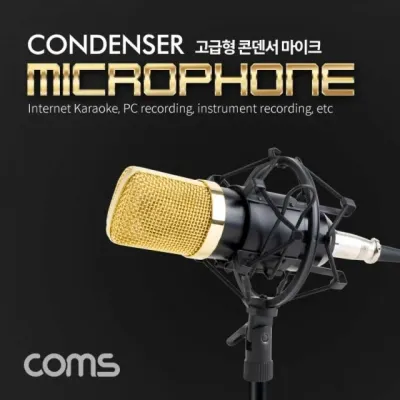 콘덴서마이크 골드 방송용마이크 유튜브 녹음용 컴퓨터 홈레코딩
