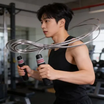 스피드 줄넘기 투톤 로프 웜업 운동기구 유산소 트레이닝 체력단련 퍼프핸들
