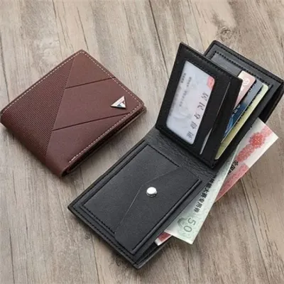 가죽 반지갑 지폐 접이식 데일리 선물 남성 학생 수납 신분증 명함 카드 클립 머니