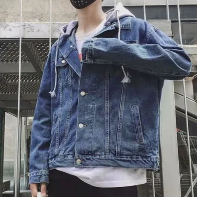 후드 청자켓 탈부착 남성 데님 재킷 간절기 아우터