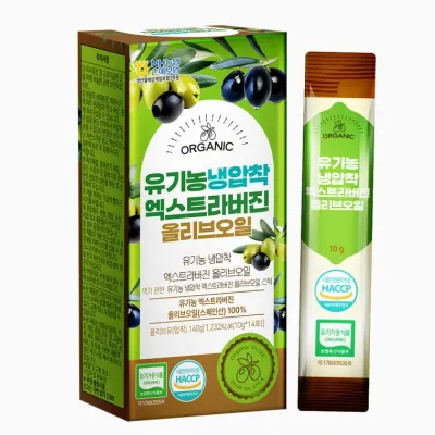 유기농 냉압착 엑스트라버진 올리브오일 100% 스틱 올리브유 1박스 10g x 14포