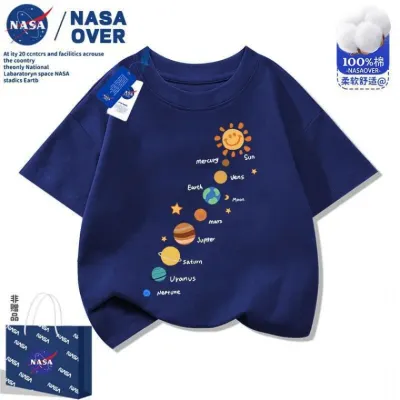 키즈반팔티 어린이집 단체티 Nasa 어린이 반팔 티셔츠 귀여운 별 남녀 아동 2025여름 93