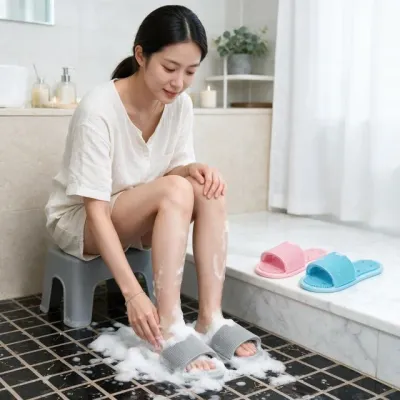 실리콘 발세척 슬리퍼 발닦기 욕실 샤워기 발판 발바닥 마사지 케어 용품