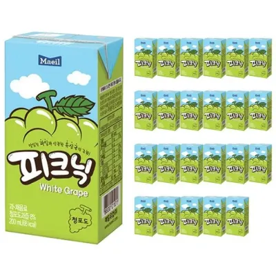 사과 제로 청포도맛 과수원 음료수 포도 주스 200ml 24팩 과일주스