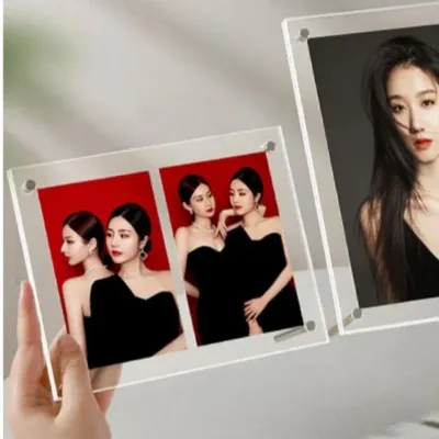 인테리어 홈데코 투명 아크릴 스탠드 프레임 4x6 사진 포토 액자 탁상