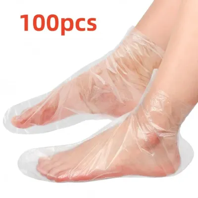 풋커버 일회용 발모양 비닐 100매 1팩 발마사지 풋비닐 보습