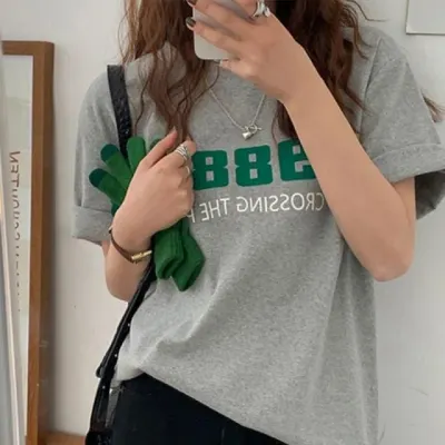 티셔츠 기본 반팔 상의 1988 라운드 데일리웨어