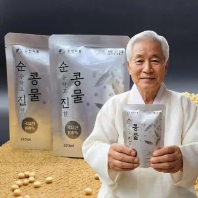 국산 맷돌로 갈아낸 순수한 진한 콩물 파우치 370ml x 6개