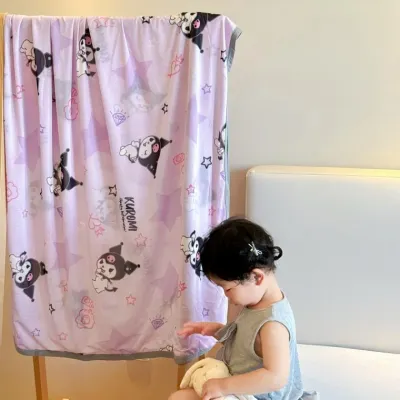 산리오 쿨감 담요 캐릭터 어린이 담요 에어컨 아이스 실크 얇은 담요 아기 유아 낮잠용 차용