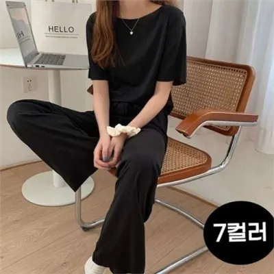 플리츠 여성 냉감 파자마 데일리 여성 투피스 홈 웨어 여름