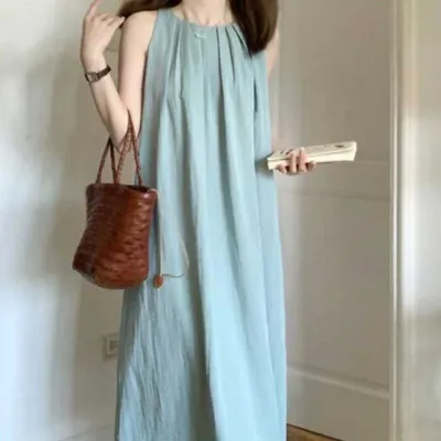 루즈핏 민소매 롱원피스 휴양지룩 원피스 여성원피스 민소매원피스