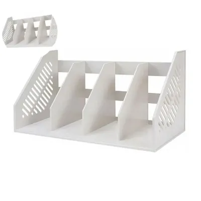 칸막이책꽂이 책거치대 4단책꽂이 아이보리 450 x 210 x 225mm 1개