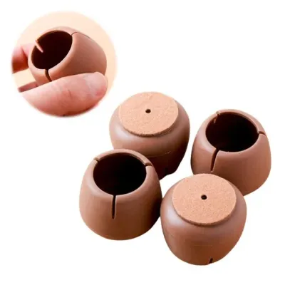 의자다리 커버 바닥보호 긁힘 소음방지 브라운 5x4cm 원형 식탁의자다리커버 발캡 의자양말