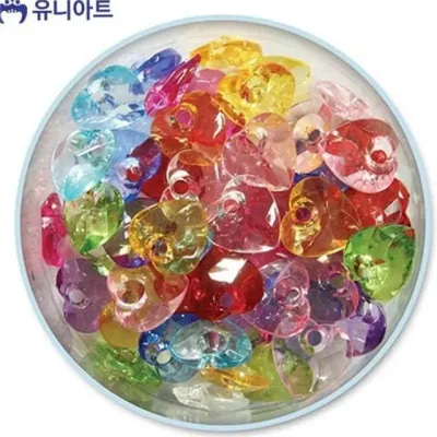 어린이 하트 비즈 어린이 크리스탈 비즈 목걸이 만들기 재료 팔찌 핸드메이드 알록달록 펜던트 쥬얼리