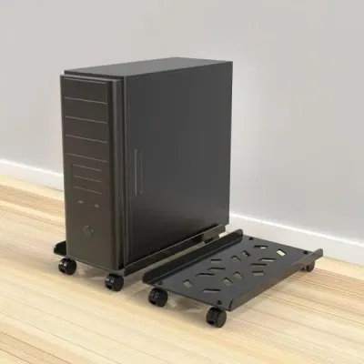 싸더라 스탠드 회전 조절식 이동식 360도 받침대 거치대 본체 PC 데스크탑 바퀴형 컴퓨터거치대 본체스탠드