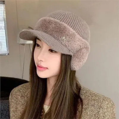 여성 귀달이 니트 모자 여성 방한 귀마개 모자 겨울 골프
