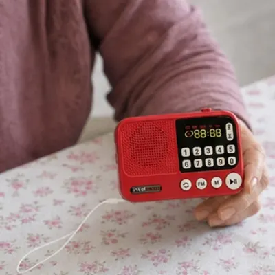 휴대용 FM 라디오 MP3 플레이어 TF카드 USB 재생 LCD 숫자키패드