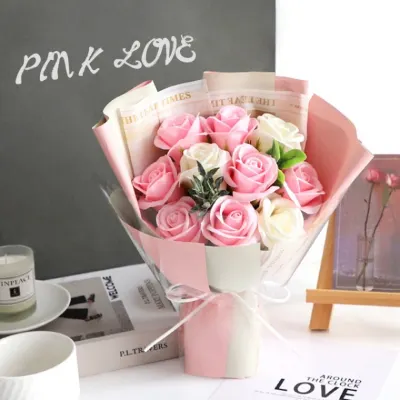 520 발렌타인 데이 꽃다발 비누 인조꽃 고급 선물 상자 여자친구 생일 기념일 장미