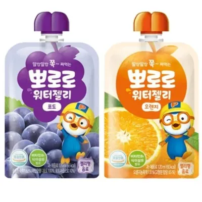 뽀로로 워터젤리 120ml 포도 오렌지 각 10개 총 20개입