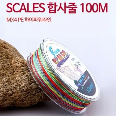 MX4 하이파워라인 5색 합사줄 100미터 스케일 낚시줄