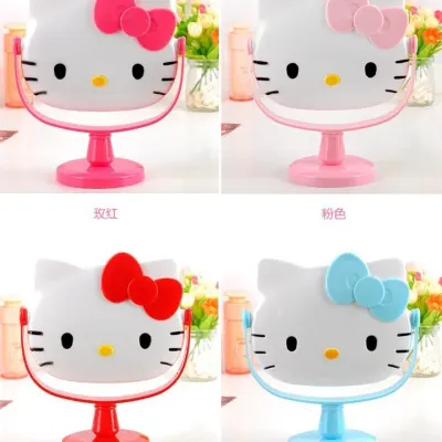 키티탁상거울 인스타그램 침실 고양이 탁상 데스크톱 메쉬 레드 휴대 메이크업 거울 공주 집