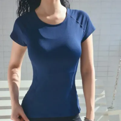 여성 여름 필라테스 헬스 반팔 커버업 에어로빅 운동복 티셔츠