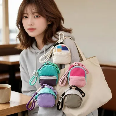 미니 백팩 파우치 동전지갑 가방고리 열쇠고리 수납 가방 학생 학원 학교 소품 지갑