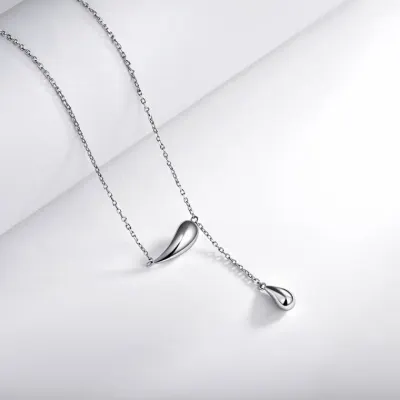 콜드 더블 물방울 체인 목걸이