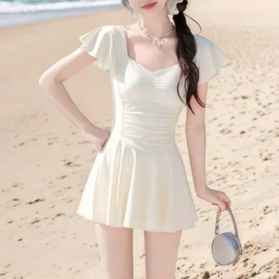 셔링 하트넥 원피스 수영복