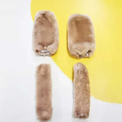 오토바이 핸들 털커버 베이지 스쿠터핸들커버 라이더용품 바이크핸들커버