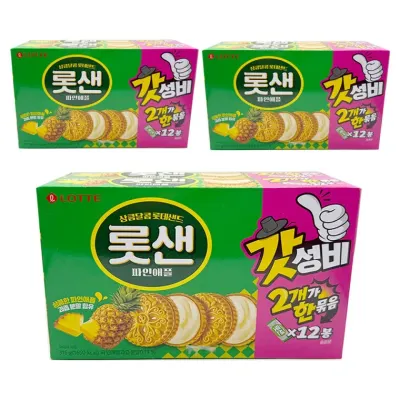 롯데 롯샌 파인애플 2번들 630g(315gx2) x 3개