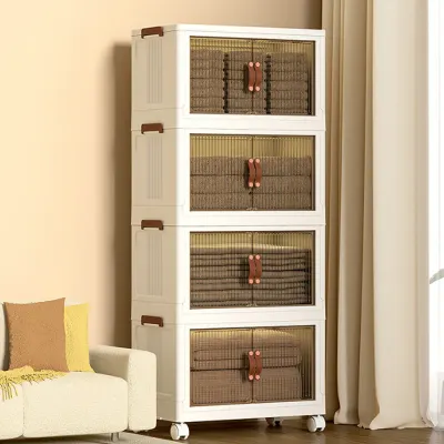 4단 이동식 폴딩 리빙박스 (62cm) (화이트)
