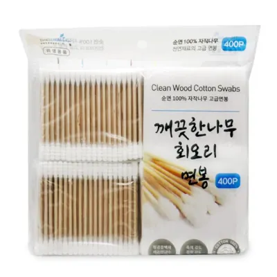 깨끗한나무회오리면봉400p 청결용품 소형 위생용품 귀청소용품 깨끗한