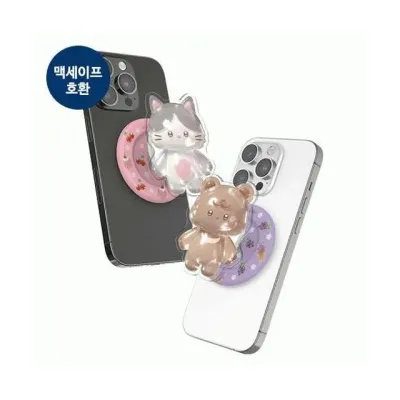 젤리 버디 아크릴 마그네틱 폰 거치대 손잡이 핑거락 3단 조절