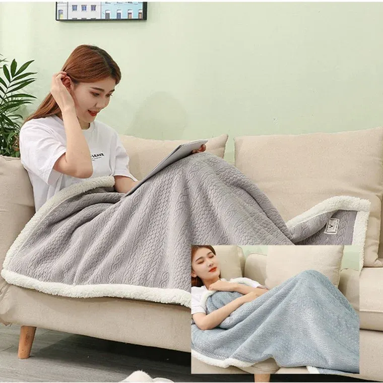 고급 소파담요대 플란넬담요 2중양털담요 똑딱이 망토담요 대형캠핑담요