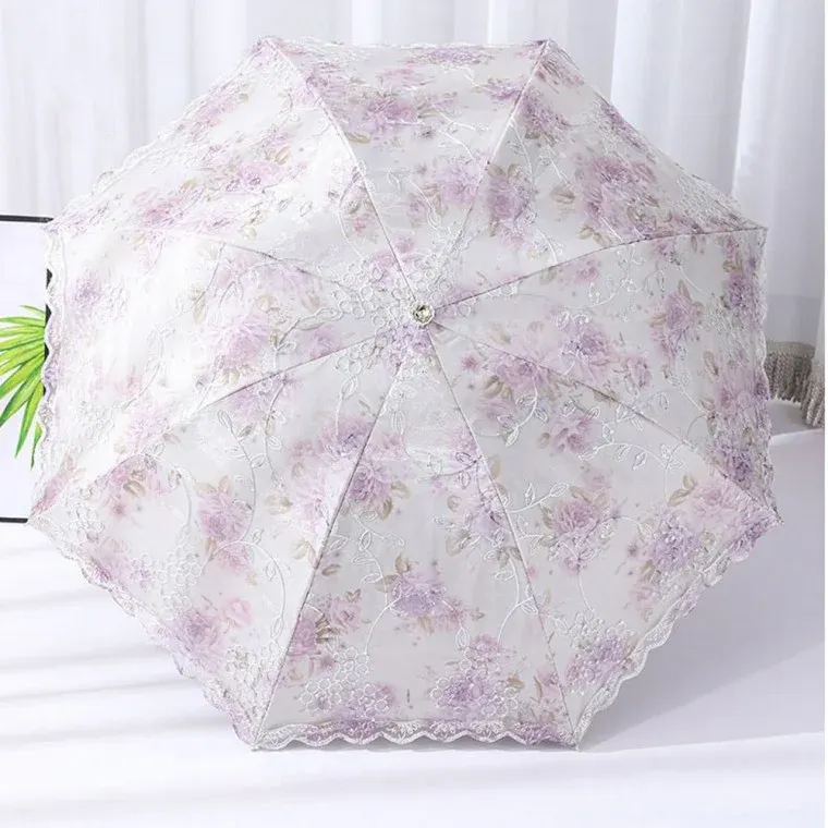 자외선차단 양산 로즈 레이스 자수 UV차단 선블록