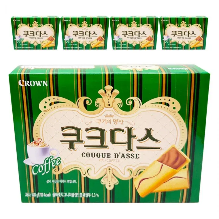 크라운제과 쿠크다스 커피 128g 5개