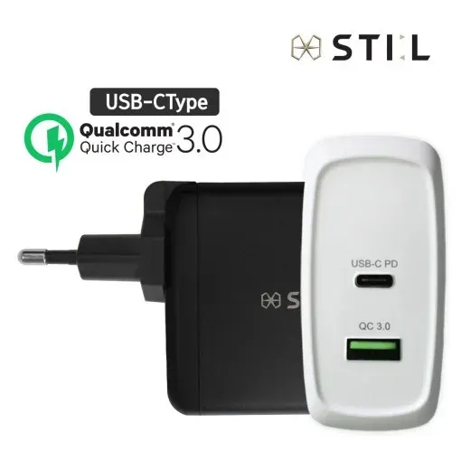 USB-PD C타입퀵차지3.0멀티고속듀얼충전기어댑터(블랙)