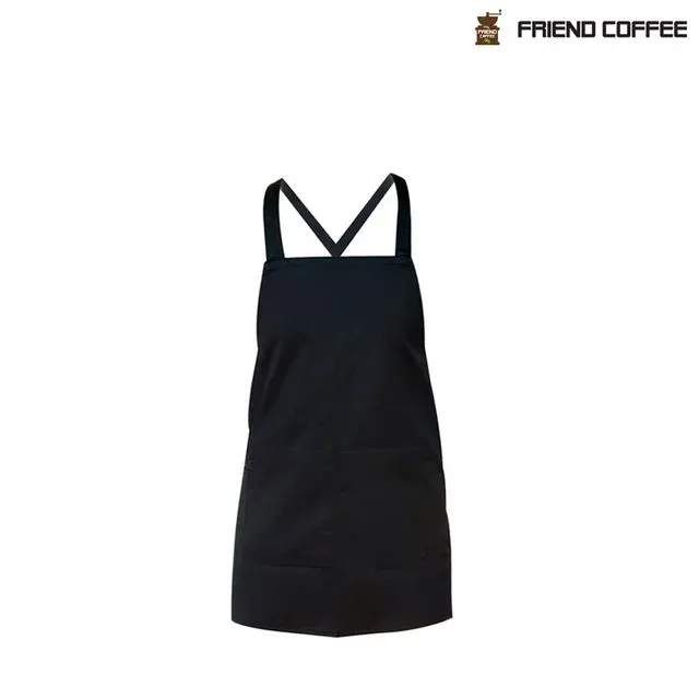 KYJ 바리스타 앞치마 크로스 블랙 1P